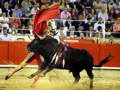 El torero Seraf&iacute;n Mar&iacute;n en la plaza Monumental de Barcelona.