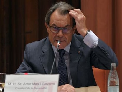 Artur Mas durant la seva compareixença.