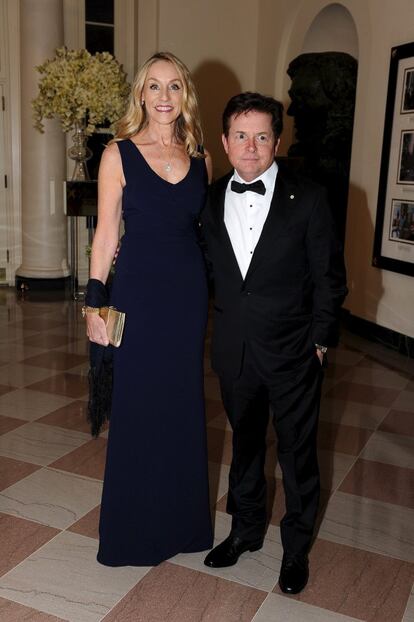 <b>Michael J. Fox y Tracy Pollan.</b> En ‘Family Ties’ eran pareja, y el amor traspasó la ficción y se convirtió en realidad. Se casaron en 1988, y han tenido cuatro hijos.