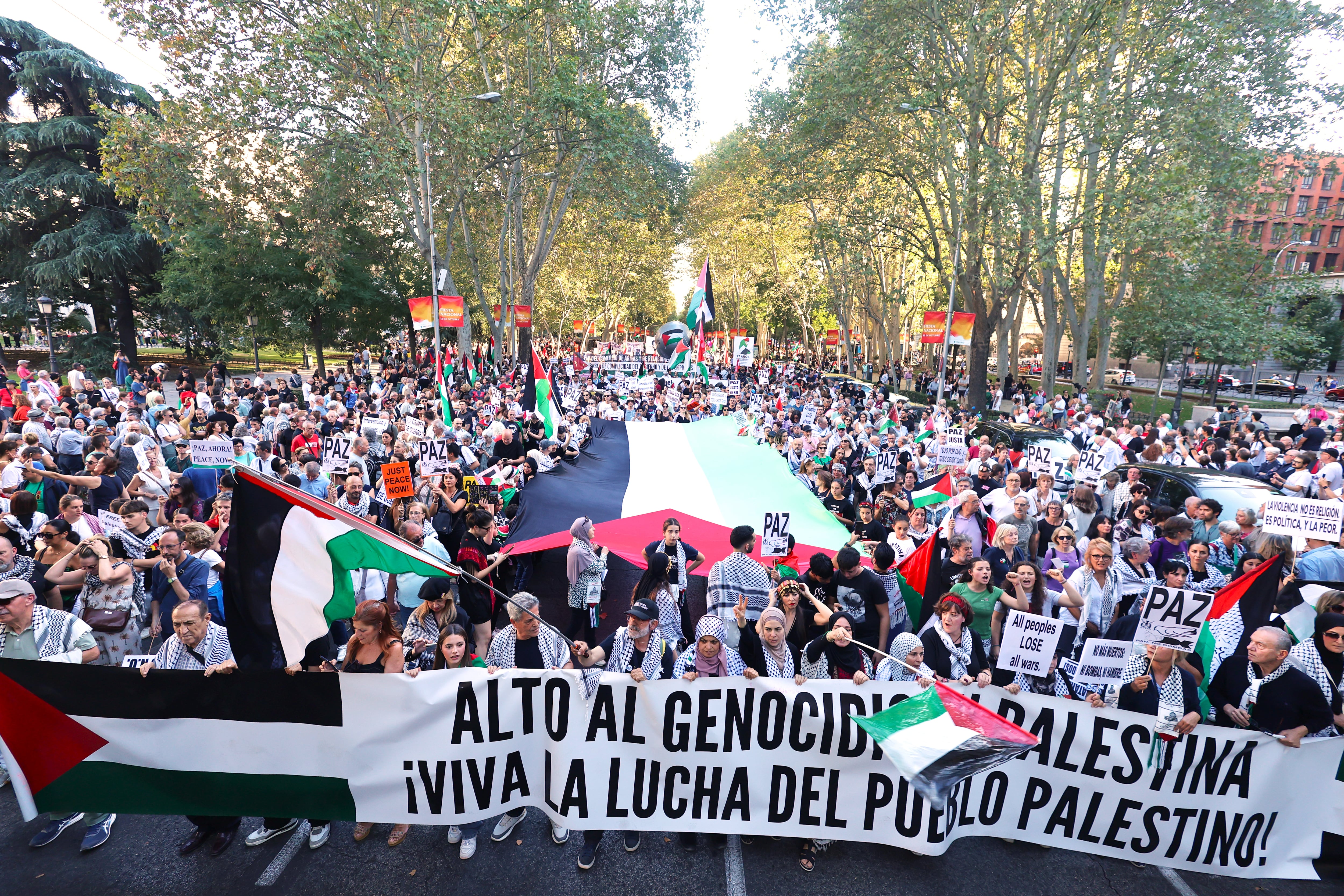 Manifestación de apoyo a Gaza, ayer en Madrid.
