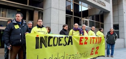 Concentracin de trabajadores de Incoesa este lunes en Bilbao.