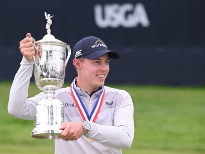 Fitzpatrick, con el trofeo del US Open logrado el pasado domingo.