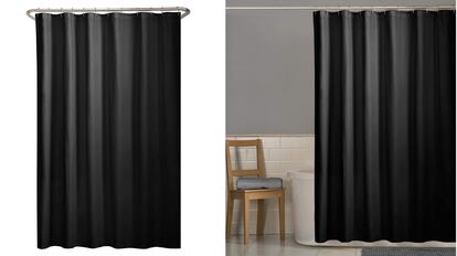 cortinas de baño negras antibacterial