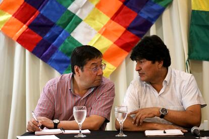 Evo Morales y Luis Arce