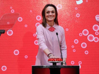 Sol Daurella, presidenta de Coca-Cola European Partners, en la Bolsa de Madrid. 