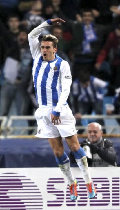 Griezmann celebra su gol contra el Barcelona.