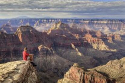 Panorámica de la orilla norte del Gran Cañón, en Arizona (EE UU), desde el mirador Bright Angel Point.