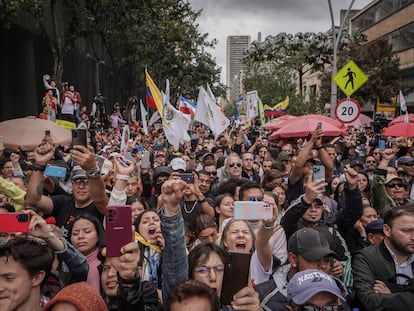 Una marcha en apoyo a las reformas políticas de Gustavo Petro, en Bogotá, el 7 de junio.