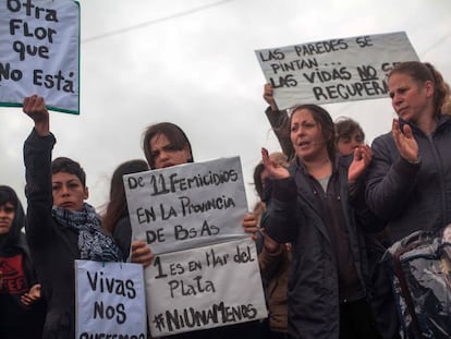 Protesto contra a violência machista em Mar del Plata no fim de semana passado.