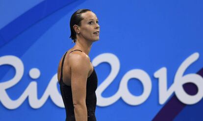 Federica Pellegrini, satisfecha, despu&eacute;s de la semifinal del 200. 