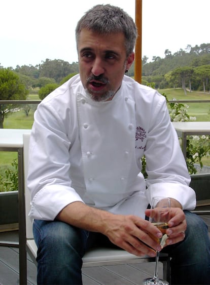 Sergi Arola en su restaurante del hotel Penha Longa, Sintra (Portugal)