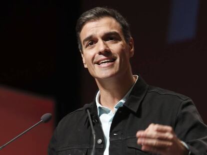 El secretario general del PSOE, Pedro Sánchez, durante la clausura del congreso del PSOE Aragón.