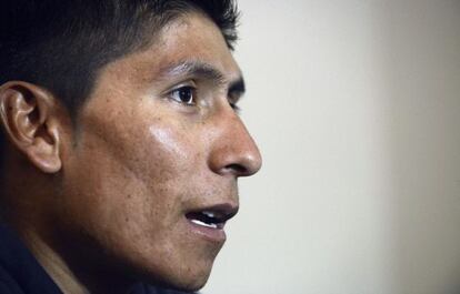 Nairo Quintana, durante la rueda de prensa previa a la Vuelta al País Vasco.