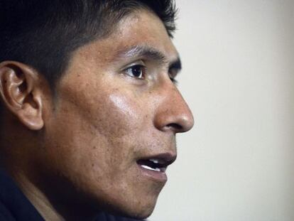 Nairo Quintana, durante la rueda de prensa previa a la Vuelta al País Vasco.