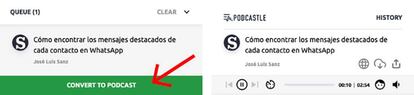 Proceso para convertir en podcast una noticia.