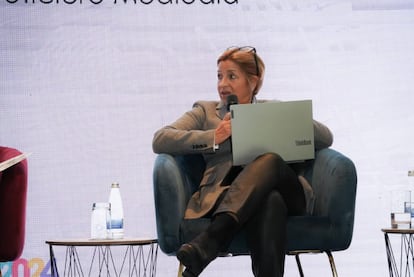 María Victoria Llorente durante el foro ‘Visión 2024: tendencias Colombia’ organizado por Prisa Media, en Bogotá, el 27 de noviembre de 2023.