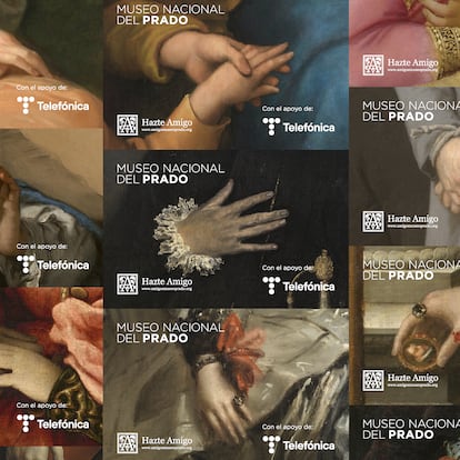 Las entradas del Museo del Prado muestran fragmentos de pinturas con manos.