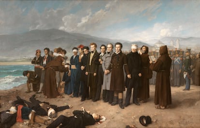 'Fusilamiento de Torrijos y sus compañeros en las playas de Málaga', de Antonio Gisbert Pérez. Madrid, Museo Nacional del Prado