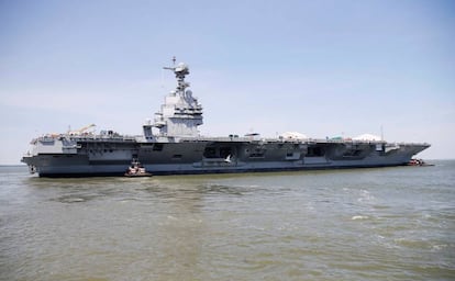 Una imagen del Gerald R. Ford, el buque más moderno de la Armada estadounidense