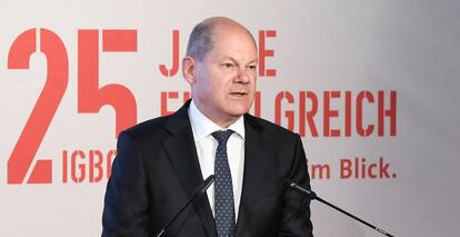 El canciller alemán, Olaf Scholz, este viernes en Hanover.