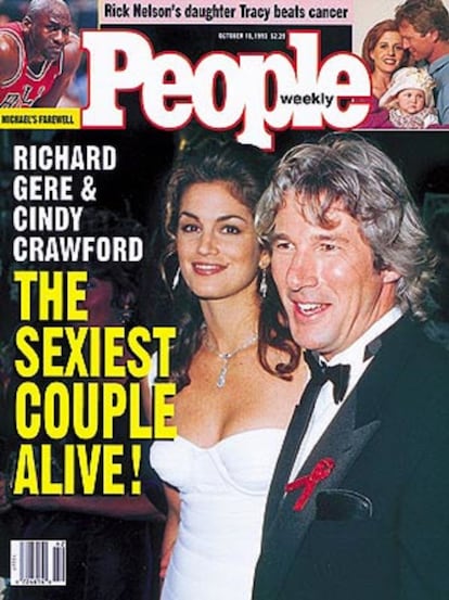 'People' não nomeou um homem em 1993. No lugar disso, preferiu eleger o casal mais sexy, formado por Cindy Crawford e Richard Gere.