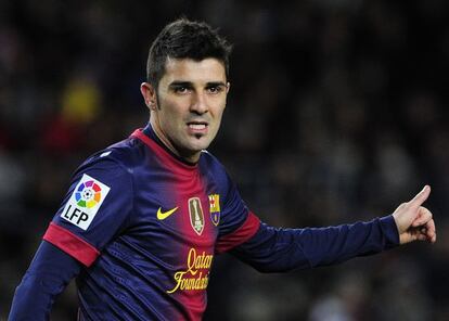 David Villa in a match for Barcelona.