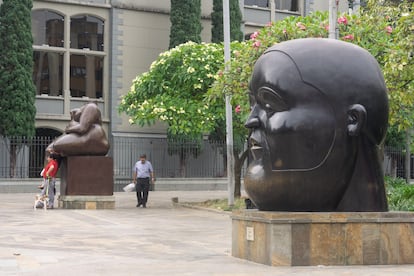 Esculturas de Fernando Botero en Plaza Botero, en Medellín.