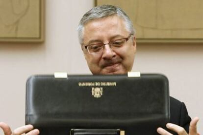 José Blanco, ministro de Fomento, durante una comparecencia en el Congreso.