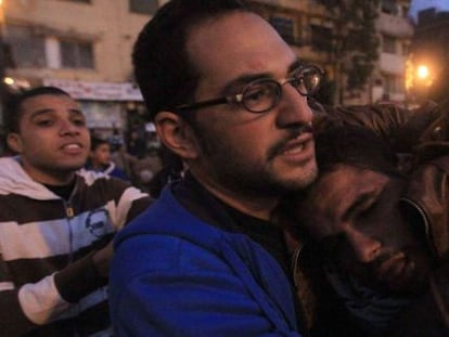 Manifestantes en la plaza de Tahrir.