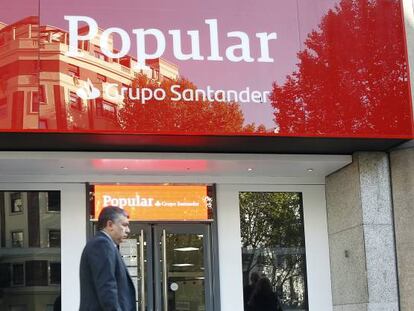 Fachada de la oficina de Banco Popular en Goya