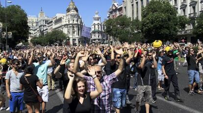 Manifestaci&oacute;n de funcionarios en las calles de Madrid celebrada en julio.