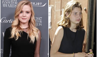 De izquierda a derecha, Ava Phillippe, hija de la actriz Reese Witherspoon, y Amina Mart&iacute;nez de Irujo. 