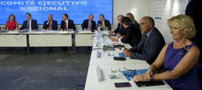 Esperanza Aguirre, durante la reuni&oacute;n del Comit&eacute; Ejecutivo del PP. 