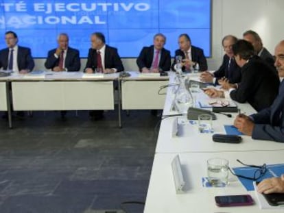 Esperanza Aguirre, durante la reuni&oacute;n del Comit&eacute; Ejecutivo del PP. 