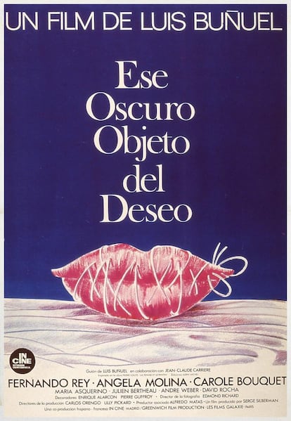 Cartel de la película 'Ese oscuro objeto del deseo', de Luis Buñuel.