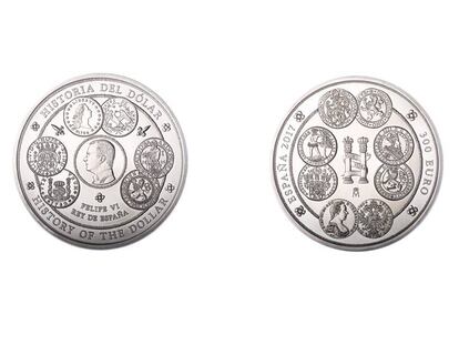 España fabrica una moneda de un kilo de plata como homenaje al dólar
