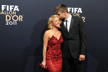 Shakira y Piqué, en la gala del Balón de Oro celebrada en Zúrich en 2012.