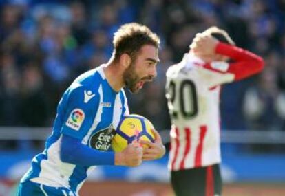 Adrián celebra su gol al Athletic.