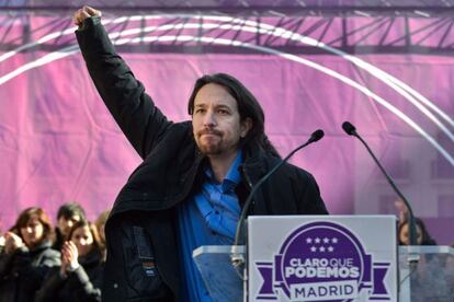 Podemos leader Pablo Iglesias during a recent political rally in Madrid.