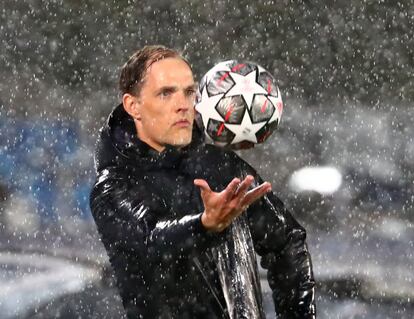 El entrenador del Chelsea, Thomas Tuche, durante el partido.