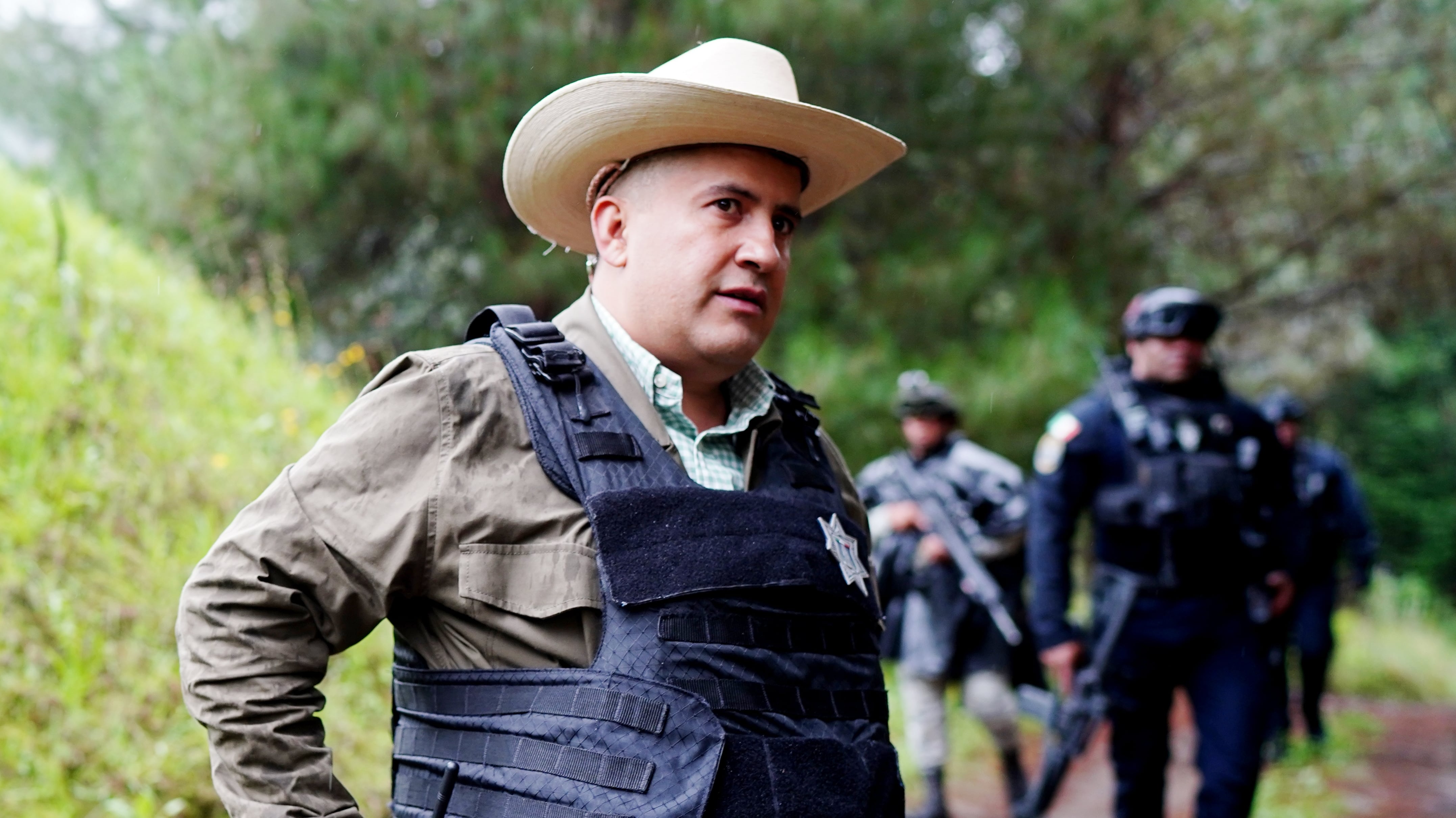 Carlos Manzo patrullando en Uruapan, en julio de 2025.
