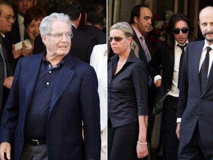 El abogado Antonio Garrigues Walker. En la otra foto, Simoneta Gómez-Acebo y su esposo, José Miguel Fernández Sastrón. Detrás de ellos, Antonio Carmona.