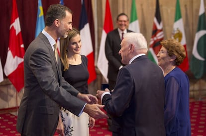 El catedrático de Civilización Española y de América Latina en la Universidad de Burdeos III Joseph Pérez, premio Príncipe de Asturias de Ciencias Sociales.