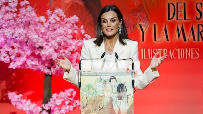 La reina Letizia pronuncia un discurso el pasado mayo en la Casa de Correos de Madrid. 
