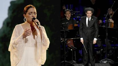 Natalia Lafourcade y Gustavo Dudamel.