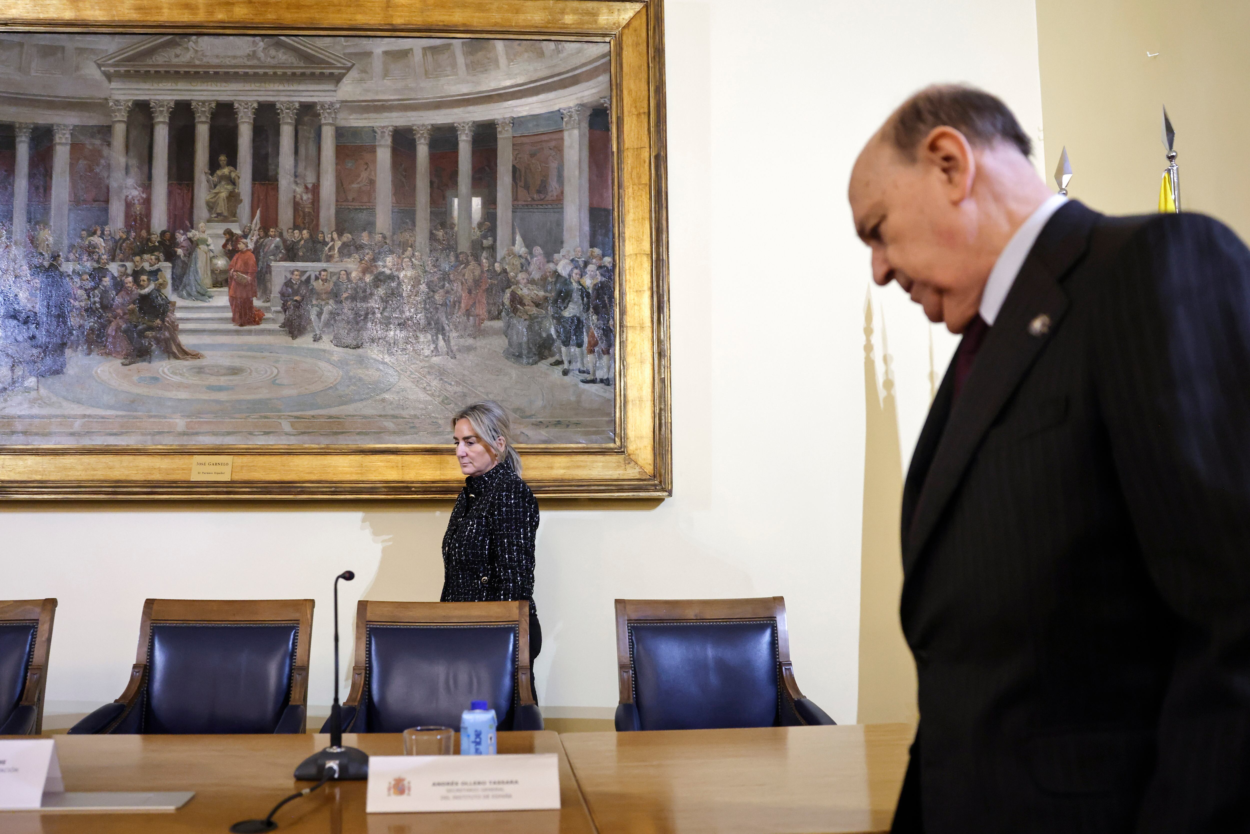 ¡Milagros Tolón y Andrés Ollero, este jueves en el plenario del Consejo Escolar del Estado celebrado en Madrid. 