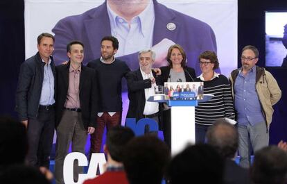 Arantza Quiroga y Borja Sémper durante la presentación de los candidatos del PP de Gipuzkoa para las próximas elecciones.