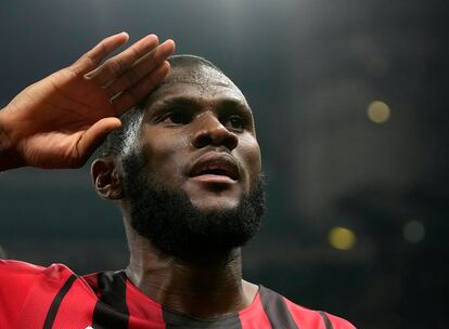 Franck Kessie celebra un gol con el Milan la pasada temporada.