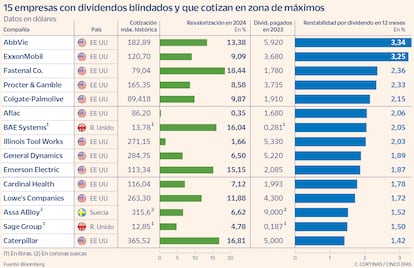 15 empresas con dividendos blindados y que cotizan en zona de máximos