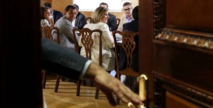 Los equipos del PP y Ciudadanos, en el Congreso.